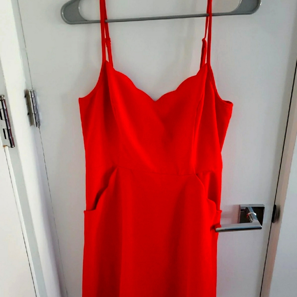 Red/orange dress with pockets